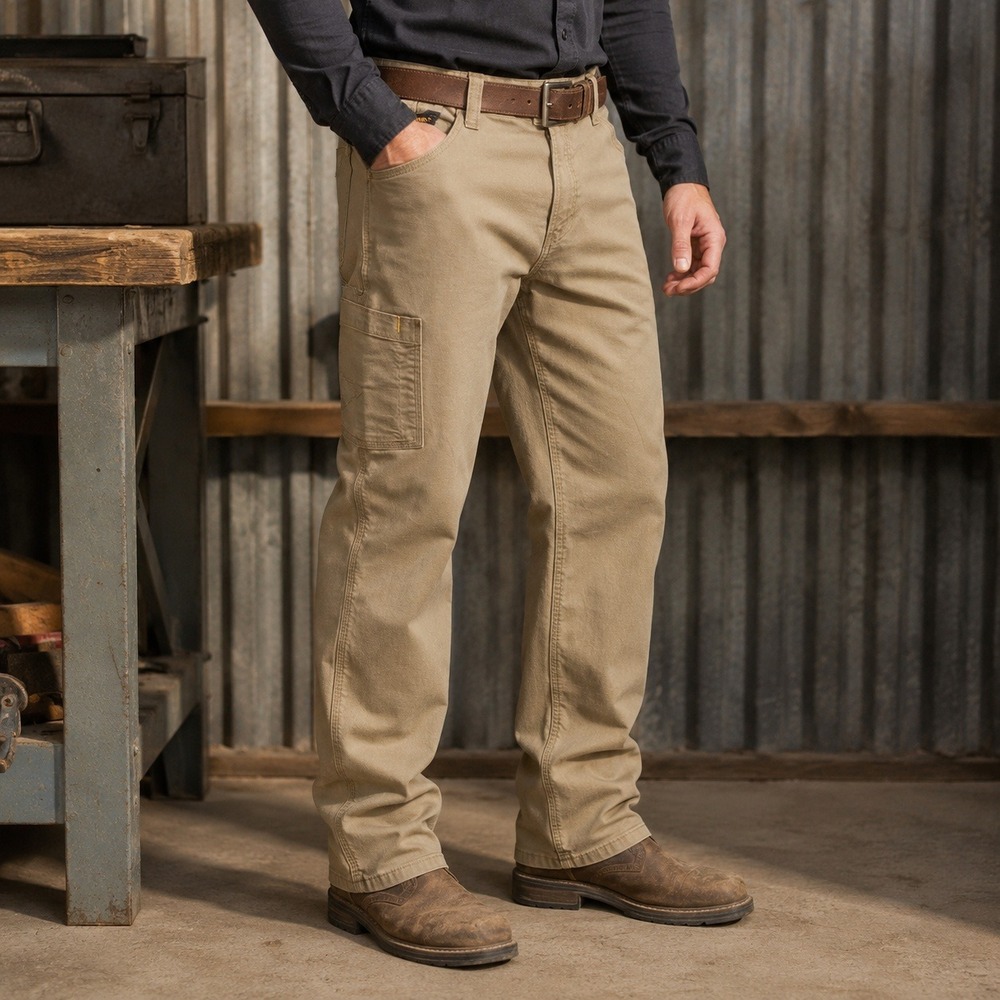 Ariat Rebar M4 DuraStretch Pants Relaxed Straight Utility Field Khaki Mens 40x32